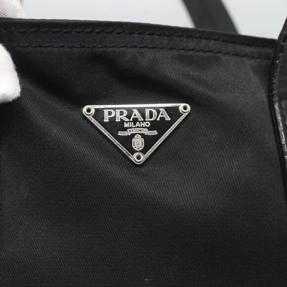 PRADA Hand Bag Nylon Black Silver Auth 118620 - Picture 6 of 16